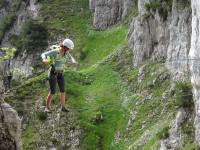 Seilbrücke im Klettersteig Klamml